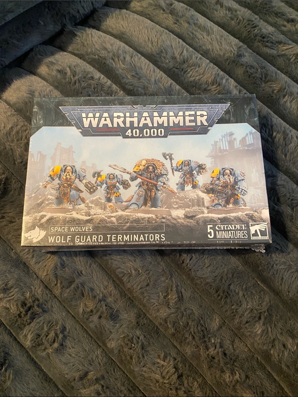 Space Wolves Wolf Guard Terminators - Blue and Yellow Miniature Set